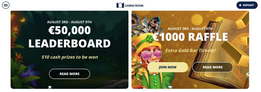 two of the current available promotions at casino room