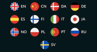 flags of the available language versions at goodwin casino