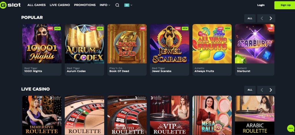 gslot online casino popular slots and live casino games