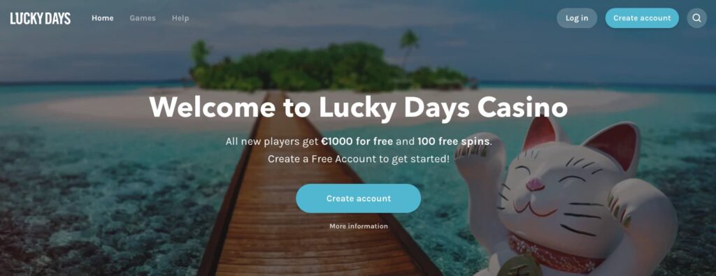 lucky days online casino start page