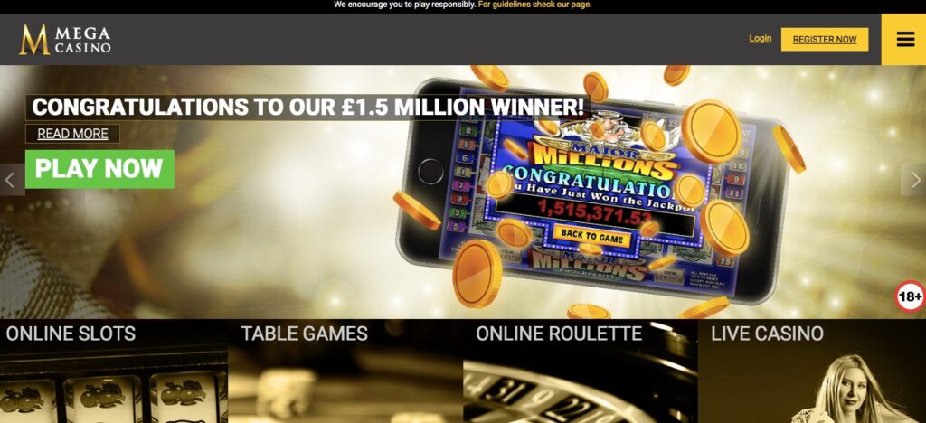 mega casino start page