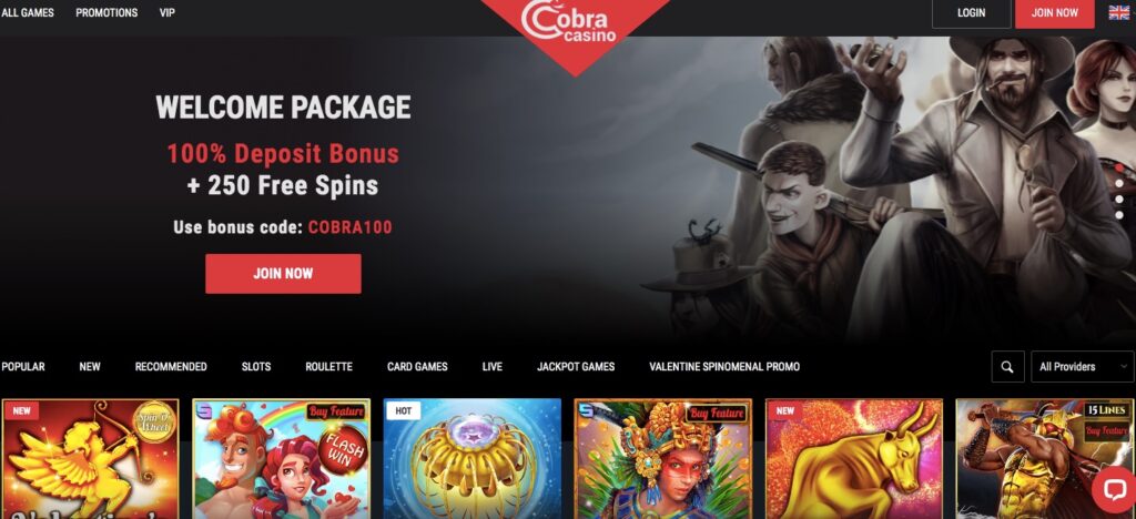 cobra casino start page