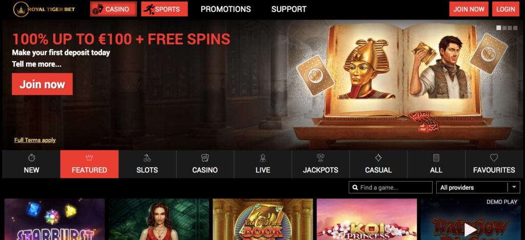 royaltigerbet online casino start page