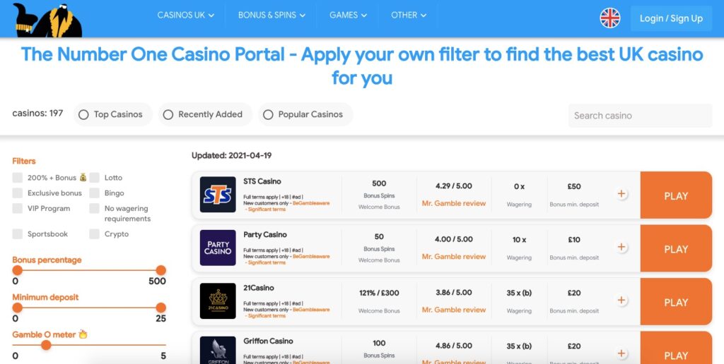 mr gamble casino portal uk home page