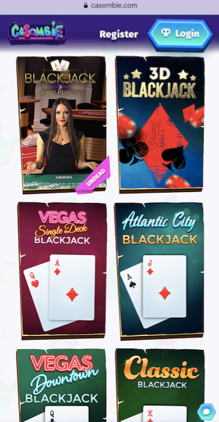 six popular black jack games available at casombie casino