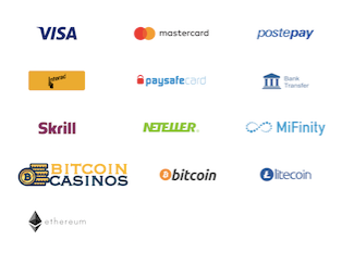 the thirteen payment method logos that are available on casombie casino